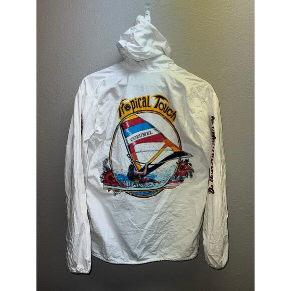 Vintage Tropical Touch Hoodie Cozumel Wind Surfing Surf Windbreaker M - Picture 8 of 14